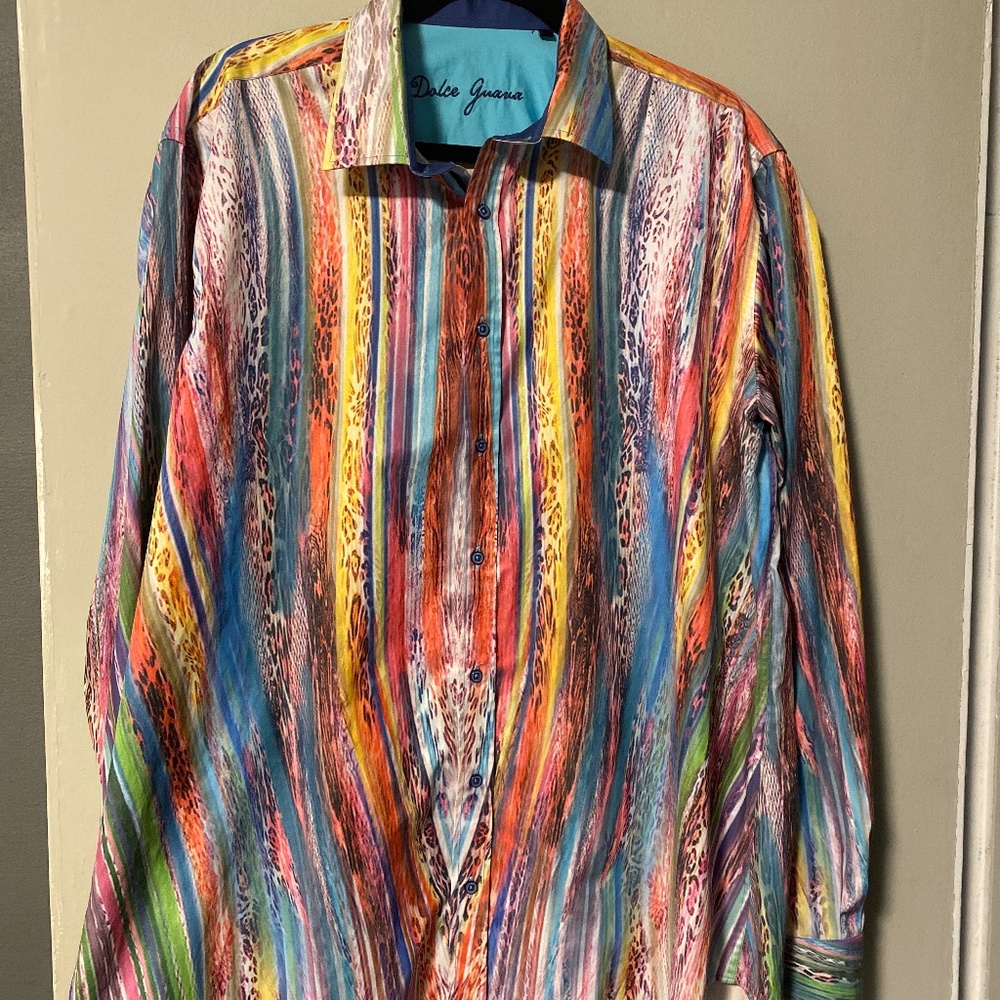 Dolce Guava colourful men’s dress shirt 3XL